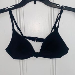 J. Crew Tie-front bikini top in piqué nylon